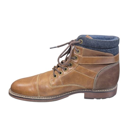 PARKER AND‎ SKY Men's Brown Lace Up Boots With Buckle Demim Lined Size 10 US - Picture 4 of 13